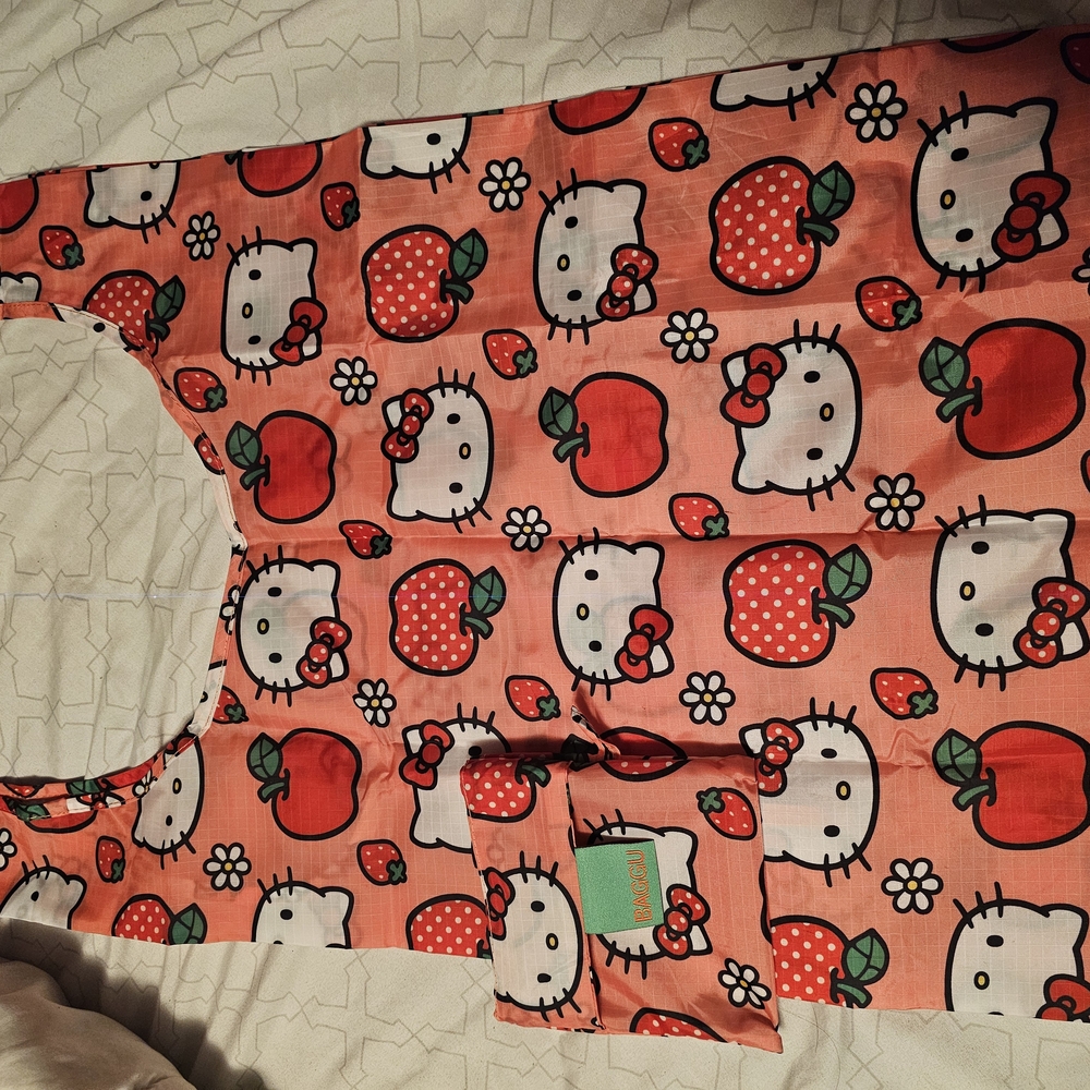 BAGGU Pink and Red Patterned Tote